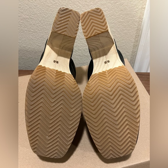 Steve Madden black wood/leather clogs - Picture 4 of 5